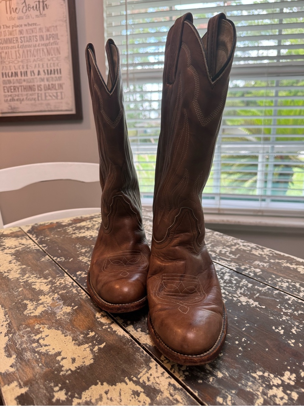 Frye Leather Tall Cowboy Boots